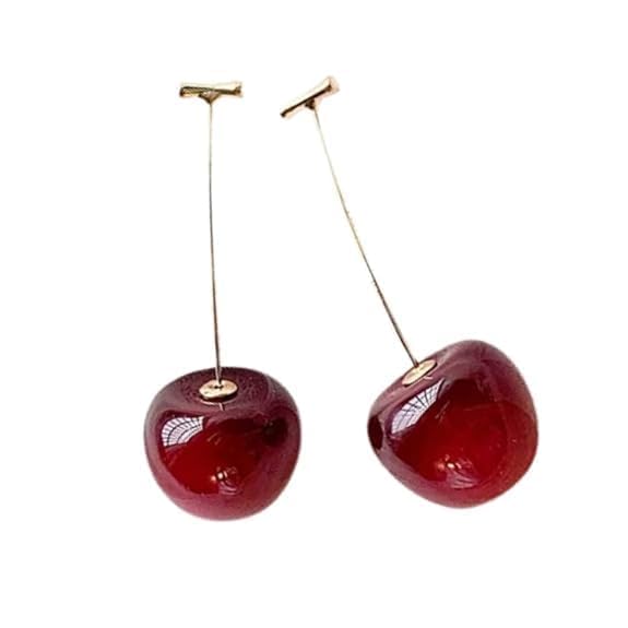Korean Red Cherry Earrings