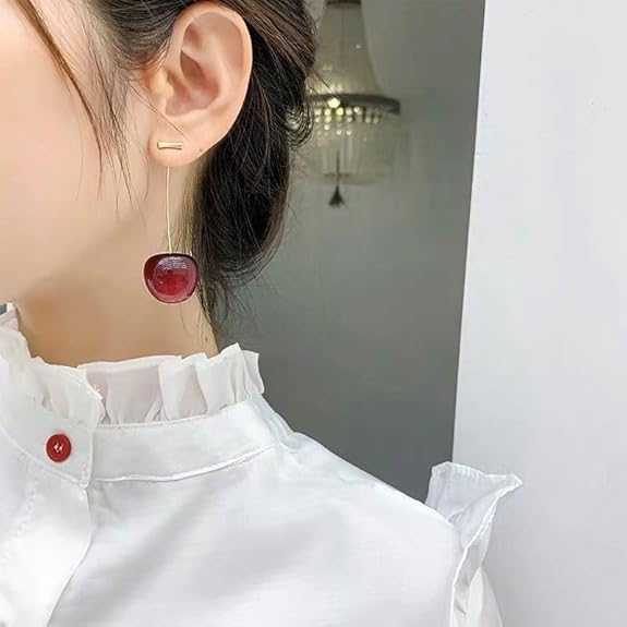 Korean Red Cherry Earrings