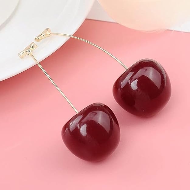 Korean Red Cherry Earrings