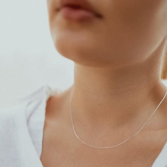 Fine Necklace Silver Beading Chain