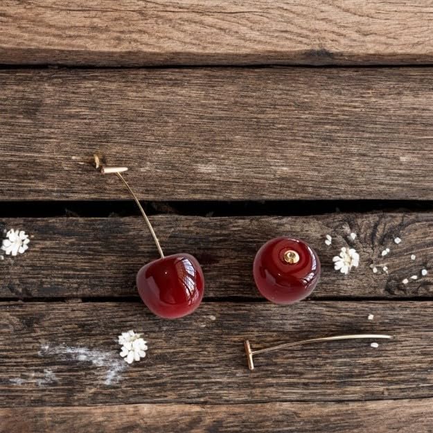 Korean Red Cherry Earrings
